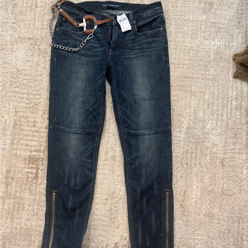 Ralph Lauren Sport Dark Wash  Women’s Jeans with Side Zippers